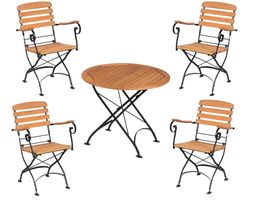 SIENA Tischgarnitur PERU Klapptisch + 4 Sessel (Ref.14a2/24)
