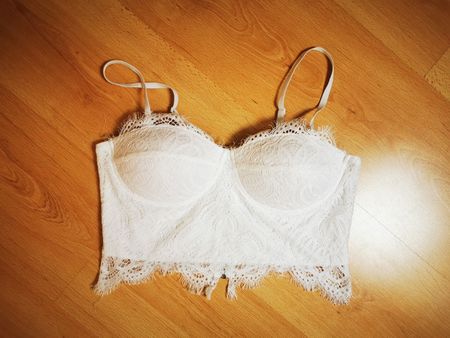 Amisu Bustier, weiss, Spitze, Gr. S/M – Sommer Must-Have!