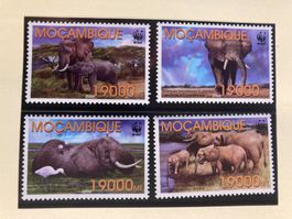 Mosambik 2002 Satz WWF Steppenelefant postfrisch