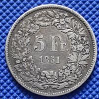 5 Francs Suisse 1851 A