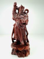 Chinesische Holzfigur mit Schlange, handgeschnitzt #3