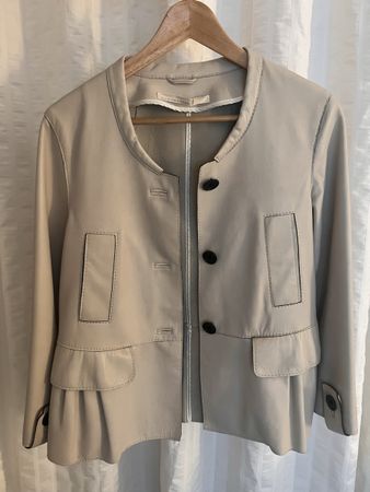 Schumacher Lederjacke, Gr. 3, Cremefarben, wie neu 