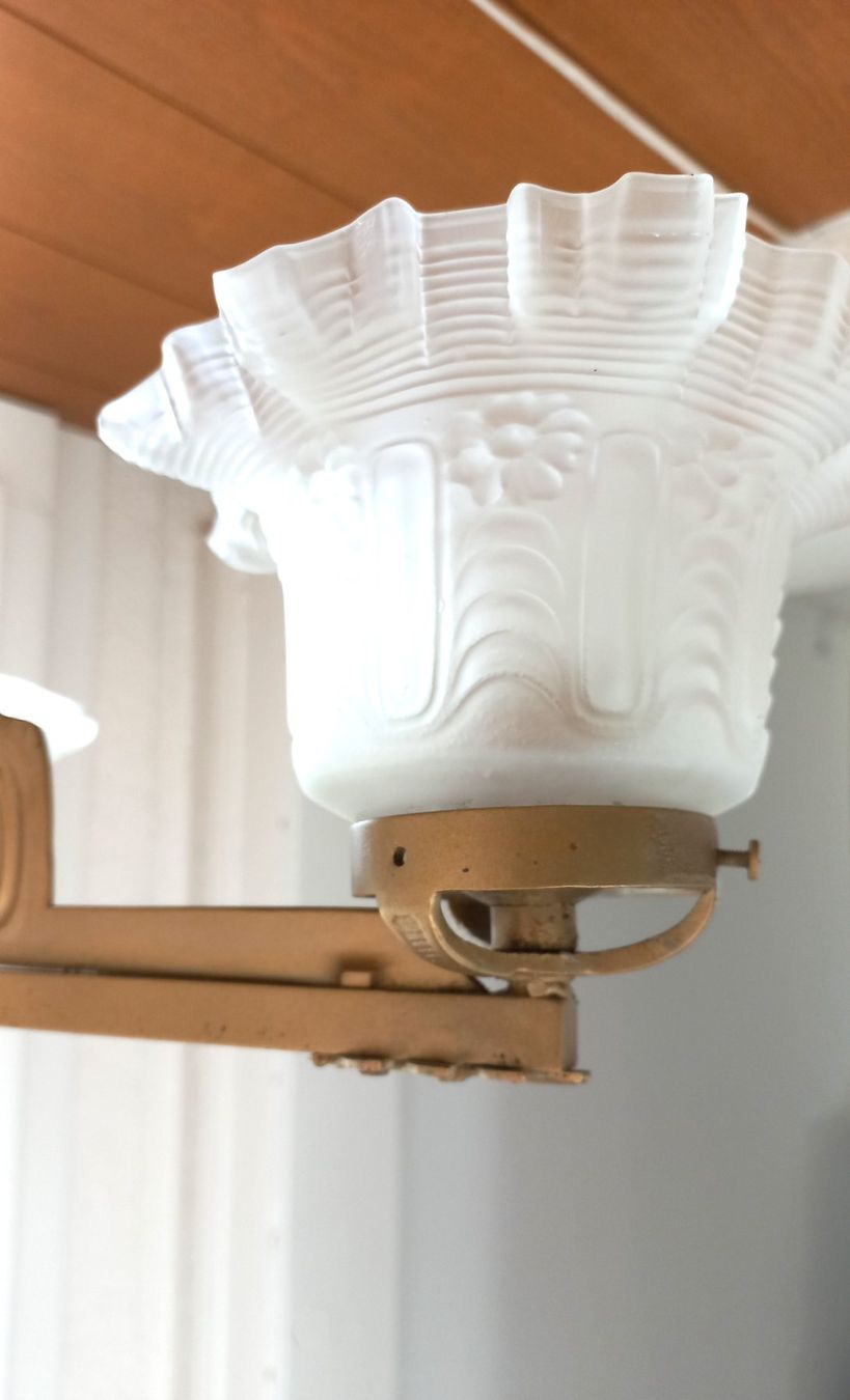 Kronleuchter & Deckenlampen: Alte dreiarmige Deckenleuchte Jugendstil – Gebraucht aus Bévilard von Orscha 6