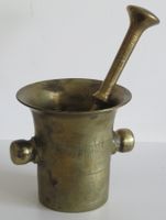 Apotheken-Mörser Höhe 13 cm, mit Stössel, Messing 2.58 kg