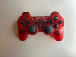 PS3 Controller durchsichtig rot - Selten