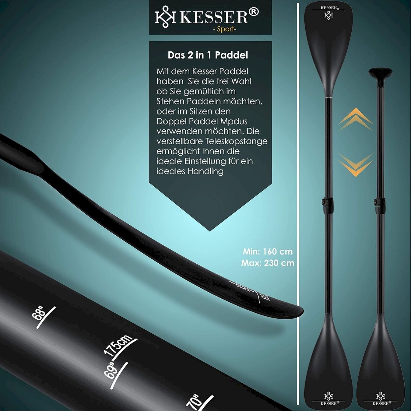 Surf: KESSER Aqua SUP Board Set 320cm hellblau – Neuf avec emballage d'origine à Bottighofen par zaap 6