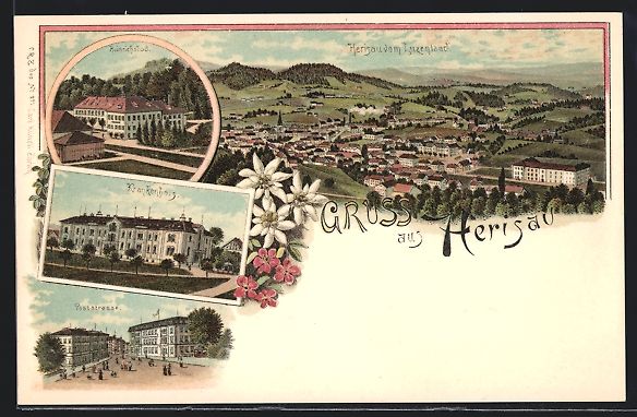Cartoline postali: Litho Herisau, Heinrichsbad, Krankenhaus – Usato da Berlin venduto da bartko-reher