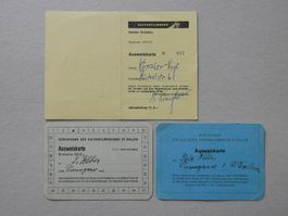 AUSWEISKARTEN KULTURFILM-FREUNDE ST. GALLEN 1952/53