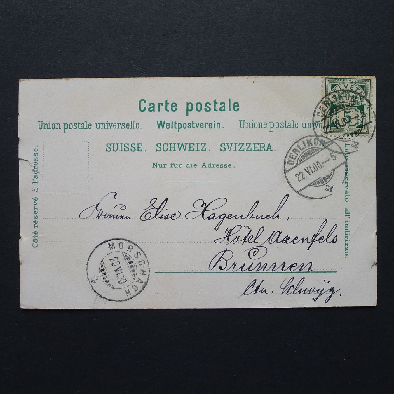 Cartoline postali: 1900, OERLIKON ZH, Litho, antike Ansichtskarte – Usato da Ebikon venduto da SilvioFreund 1