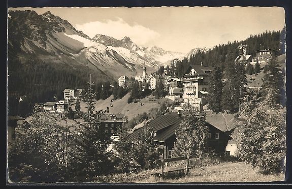 Cartoline postali: Arosa, Ortsansicht mit Gipfelpanorama vo – Usato da Berlin venduto da bartko-reher