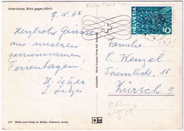 Cartoline postali: Arosa - Inner Arosa mit Carmenna Lift – Usato da Binningen venduto da Mountainrider 1