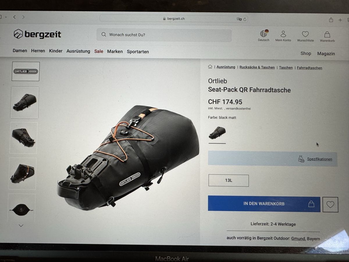 Ortlieb Pezzi di ricambio: Ortlieb Seat-Pack QR – Nuovo (secondo la descrizione) da Les Diablerets venduto da landmark5b 5