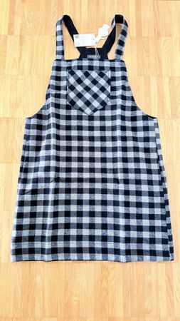 Karierter Latzrock in Schwarz/Weiss NEU