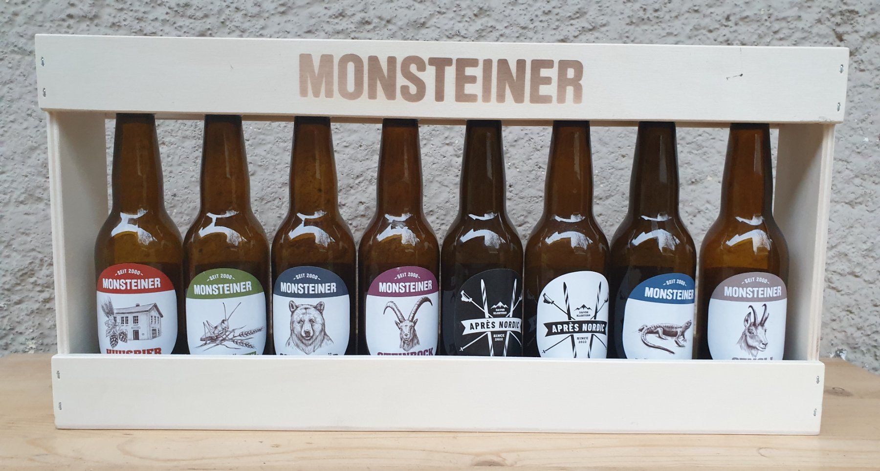 Casse di trasporto: 1/2 Meter Bier Holzkiste - Monsteiner - leer – Usato da Oberburg venduto da obbu