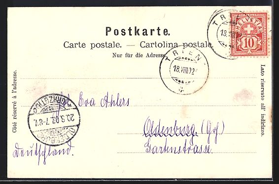 Cartoline postali: AK Trient, Ortsansicht im Bergpanorama – Usato da Berlin venduto da bartko-reher 1