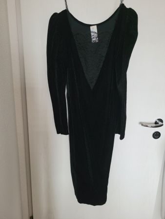 Vintage Partykleid, Samt mit Spitze