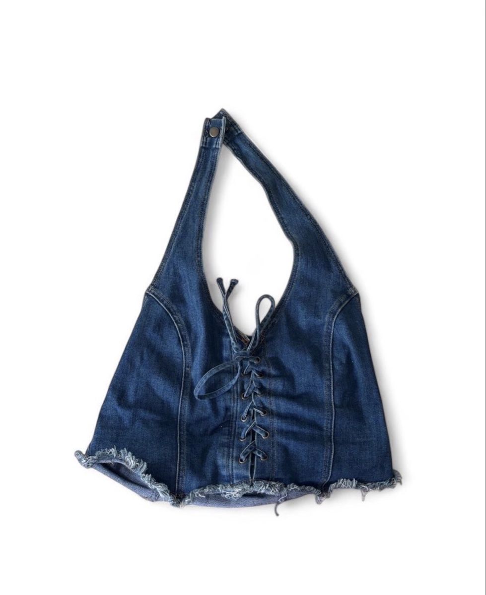 Tops: Denim halter crop top – Gebraucht aus Basel von Mellychee