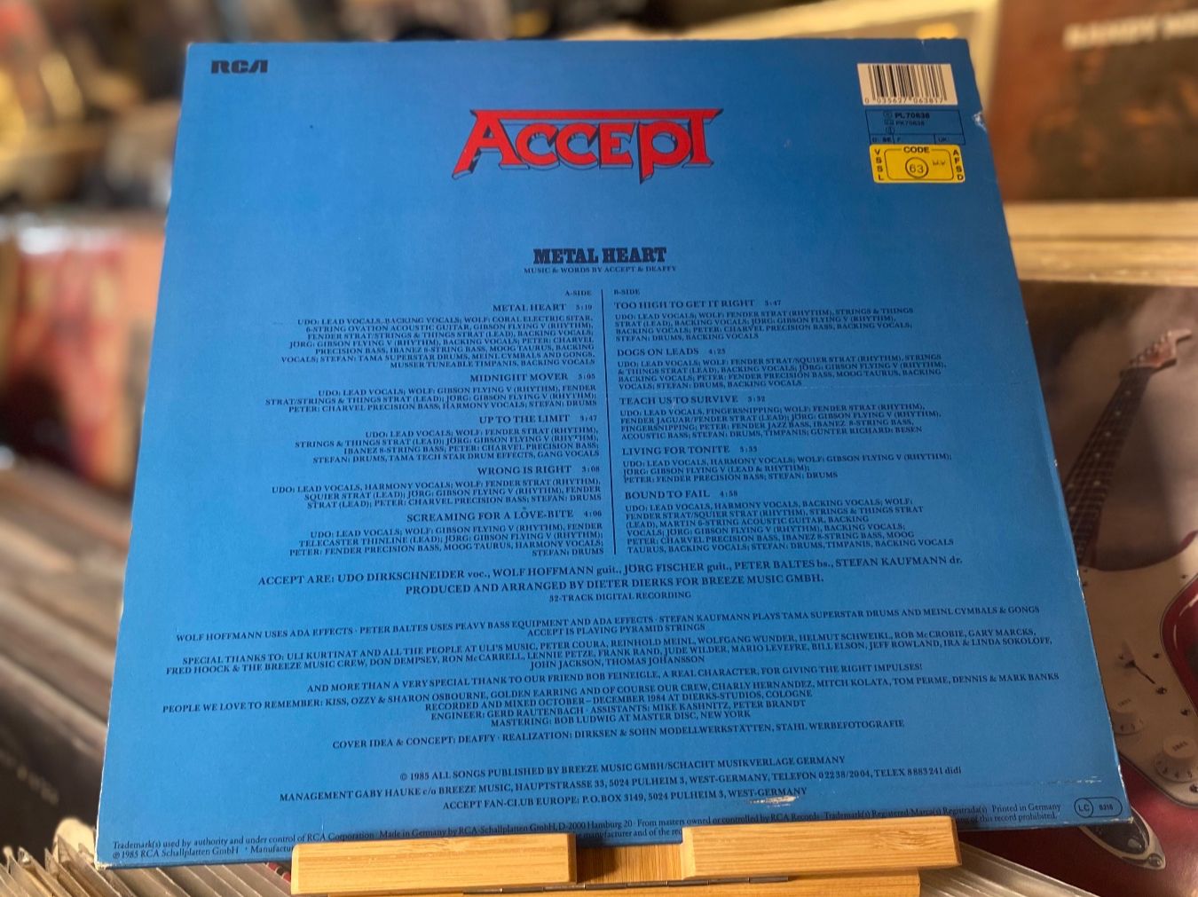 Dischi in vinile: ACCEPT - METAL HEART...OG GER 1985...VG++/VG+ – Usato da Gals venduto da Diskopatshop 1