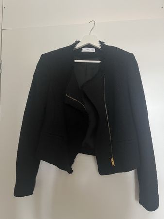 Schwarze Mango Tweed Jacke, Grösse M