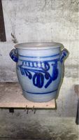 Steinguttopf blau behalt mit Henkeln gebraucht