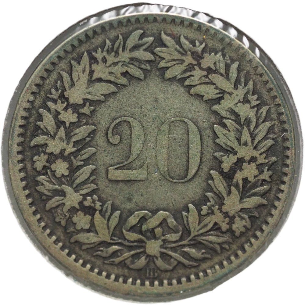 Alle Münzen: Schweiz 20 Rappen 1850 – Gebraucht aus Liestal von fibonaccis 1