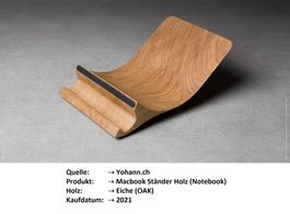 Yohann | 🌿 Macbook Ständer - 🪵Eiche (Oak) inkl. Booklet