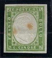 Königreich Sardinien 1855/62 tolle Marke 5 Centesimi
