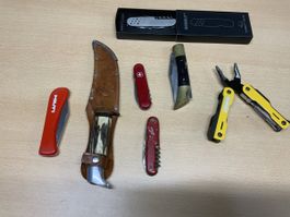 Taschenmesser und Multitool Set verschiedene Marken gebrauch