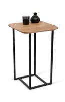 Beistelltisch BLOCK 1 Wildeiche massiv Metall schwarz