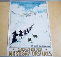 Affiche Plakat Albert Muret Martigny-Orsières Originale 1913