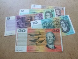 Lot ++ 5 Banknoten aus Commonwealth of Australia ab 1966