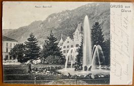 GLARUS - Neuer Bahnhof - Gruss aus Glarus 1907