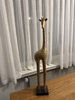 Elegant Giraffe Sculpture, Golden Home Decor, Modern Art