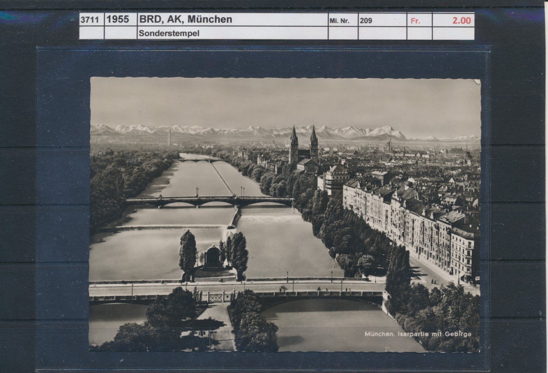 Cartoline postali: 1955 AK, BRD, "München", Sonderstempel – Usato da Winterthur venduto da Zupogeru