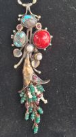 Türkisch-osmanischer Silber Anhänger mit Rote Korallen