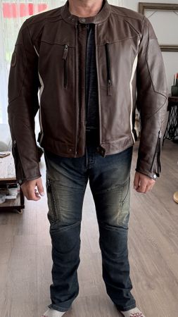 Veste moto cuir BMW Motorrad Race marron taille 58