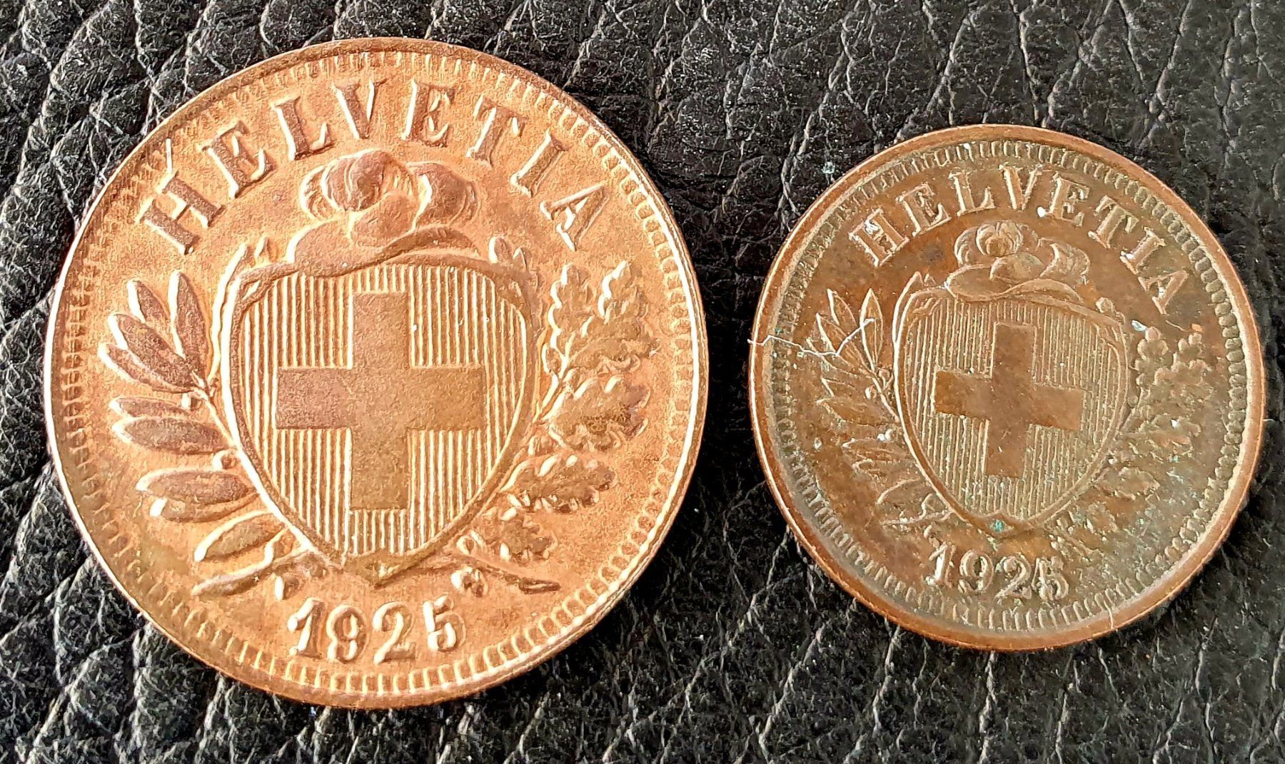 Tutti le monete: 1 und 2 Rappen 1925 – Usato da Egerkingen venduto da Acc1 1