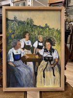 Tolles Ölbild/Acryl „Trachtenfrauen“ Anne Luise Schwarzberg