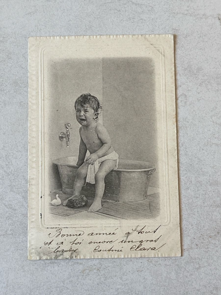 Ansichtskarten: Alte Ansichtskarte, ca. 1910, Kind in Badewanne, – Gebraucht aus Strengelbach von Aschatan5