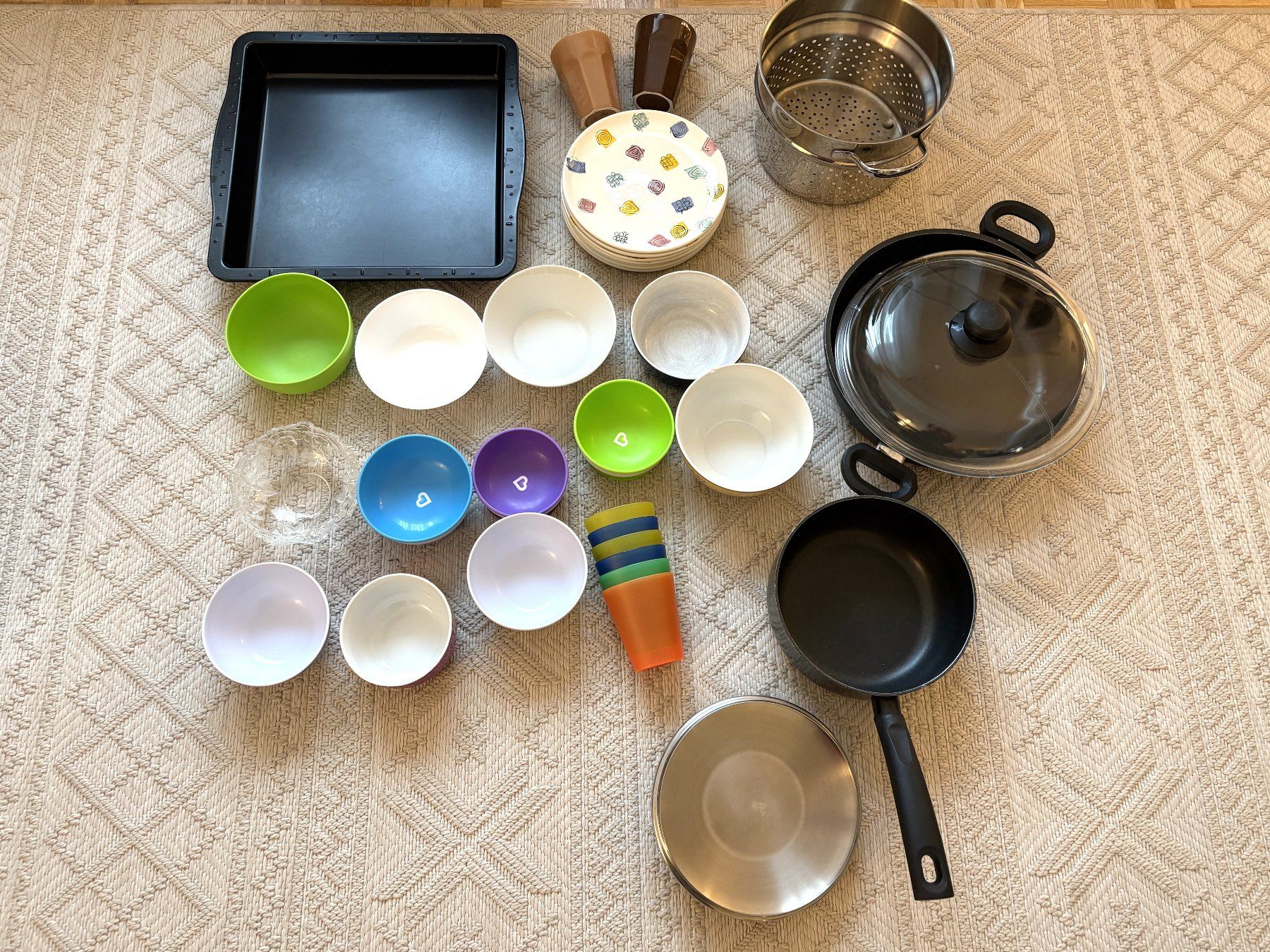 Set di piatti: Pfannen ,Teller, Kaffeetassen, Schüsseln, Becher, Blech – Usato da Glattbrugg venduto da Ariel012 7