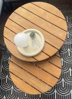 Holz Beistelltische Set 2er Stapelbar Outdoor Sommer Garten 