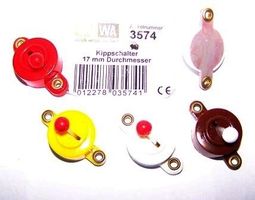 BRAWA 3574 Kippschalter Durchmesser 19 mm, 3 Stück, rot