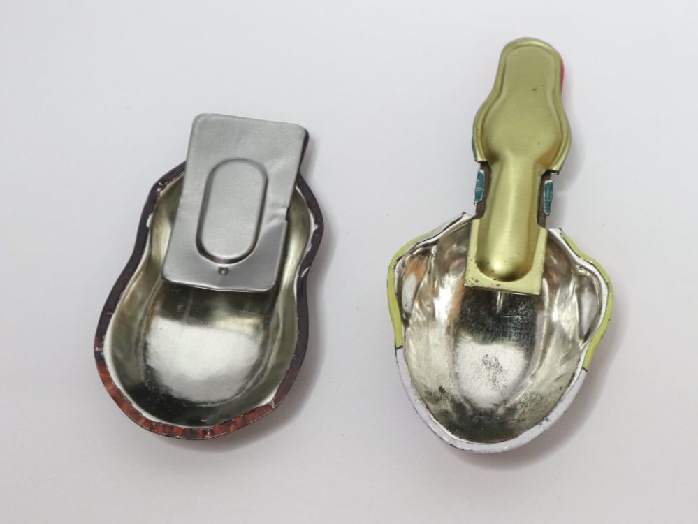 Giocattoli: 2x Blech Knackfrosch Eule Ente Klicker – Nuovo (secondo la descrizione) da Eschenbach SG venduto da Astalavista 1