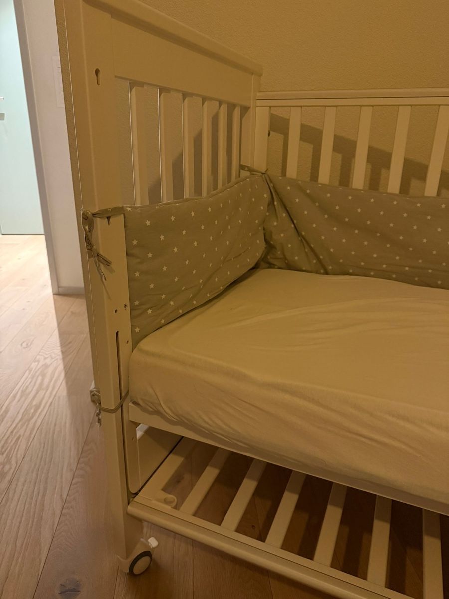 Letti: Beistellbett weiss, mit Matratze – Usato da Rorschach venduto da TrendyDeals 2