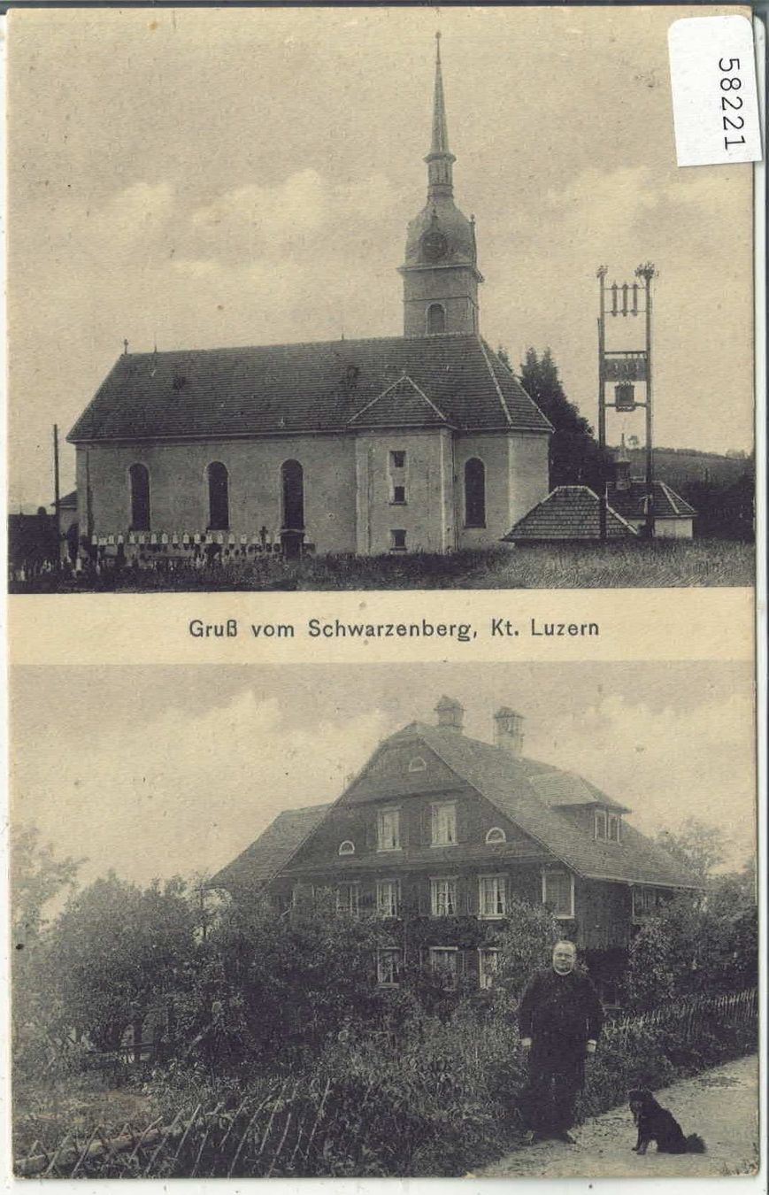 Cartoline postali: Gruss vom Schwarzenberg LU - animee – Usato da Ettingen venduto da Kartenplanet