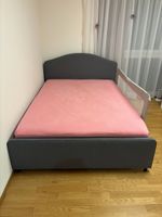 Bett HAUGA, inkl. Taschenfederkernmatratze, grau