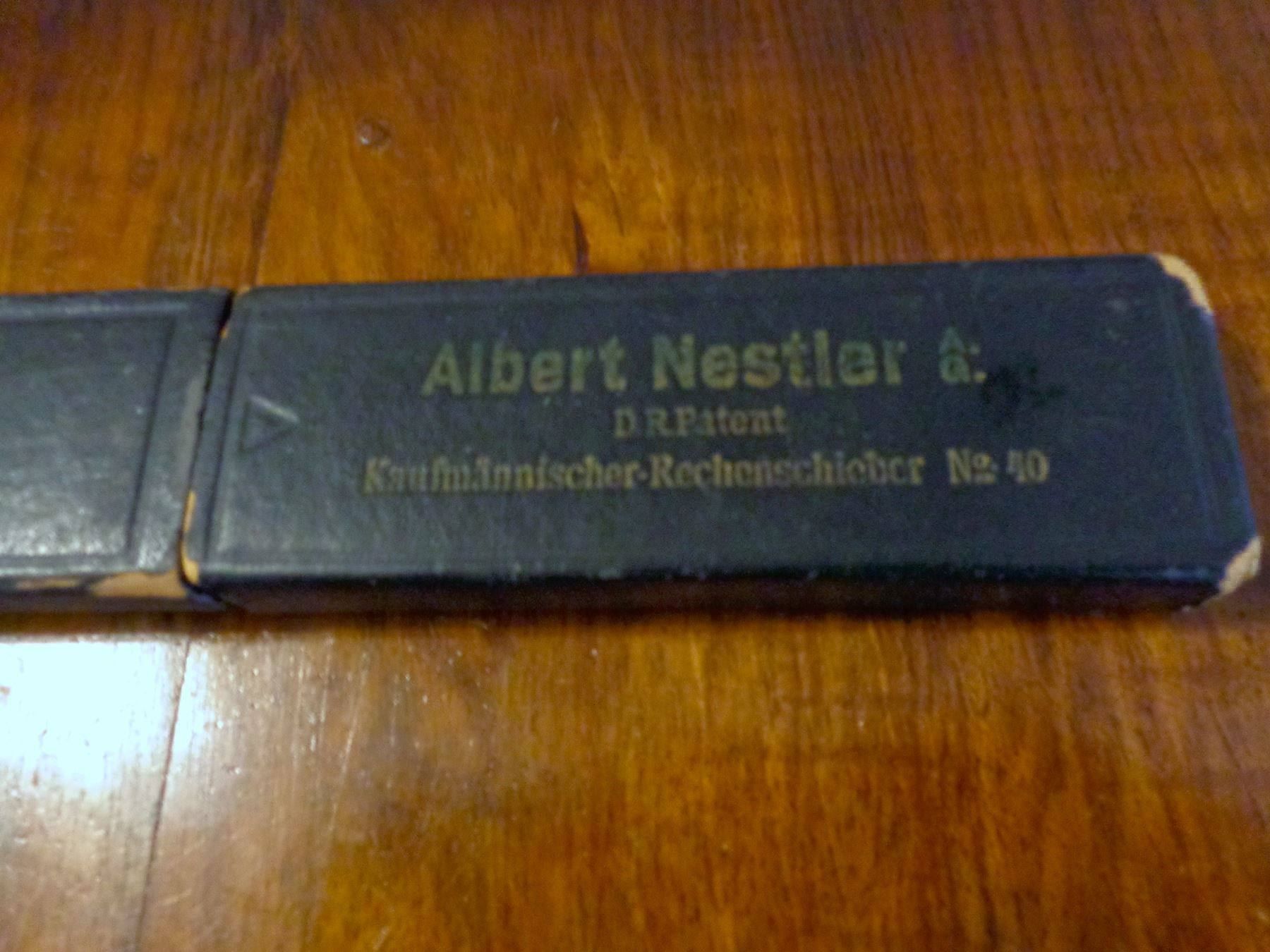 Taschenrechner: Rechenschieber Albert Nestler A.G Nr.40 – Gebraucht aus Wädenswil von