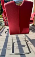 6 rote Outdoor-Freischwinger aus Kunstleder