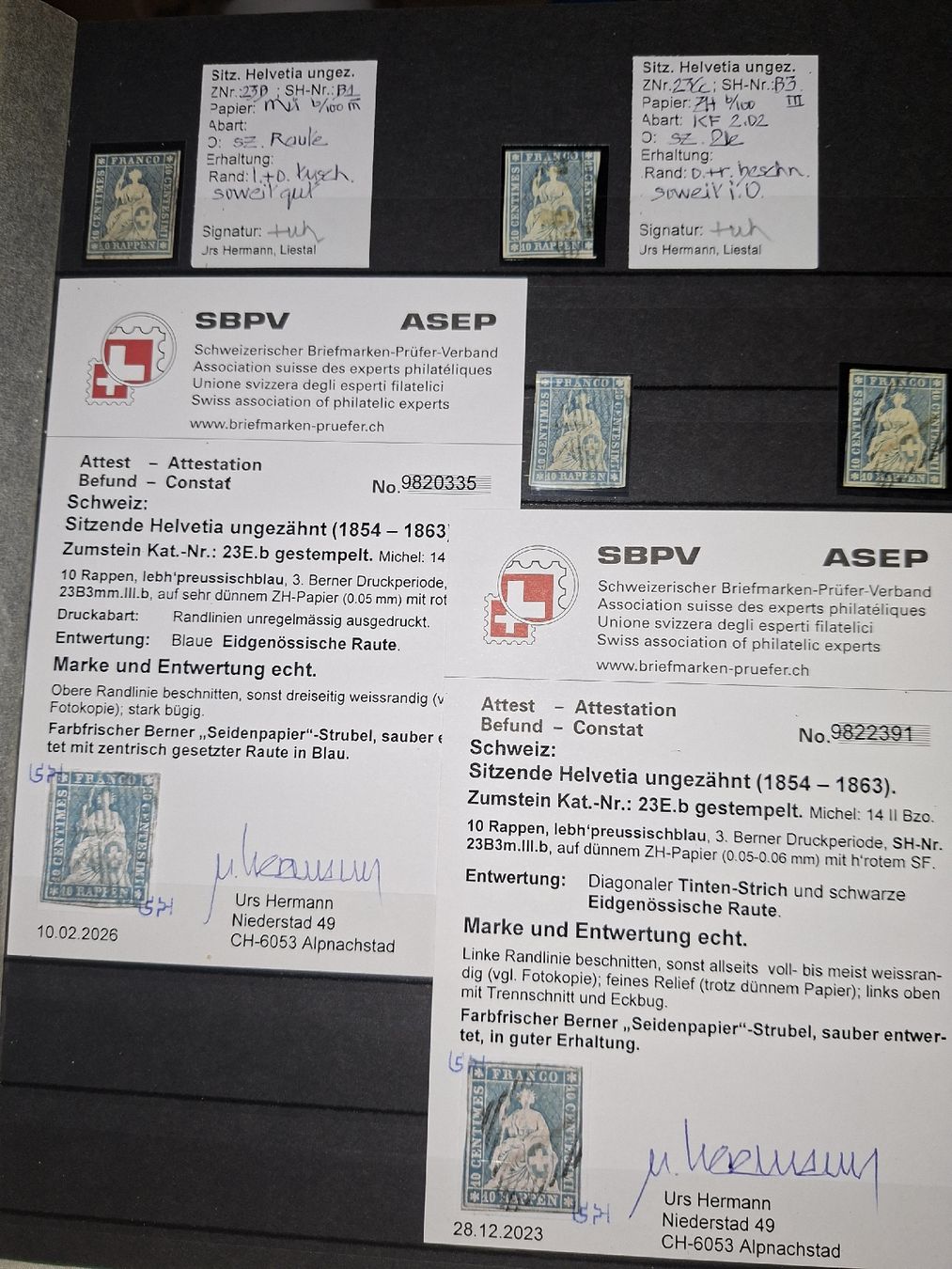Tutti i francobolli: Strubelsammlung Kat. 20000.-  – Usato da Balgach venduto da SIMEON27 5