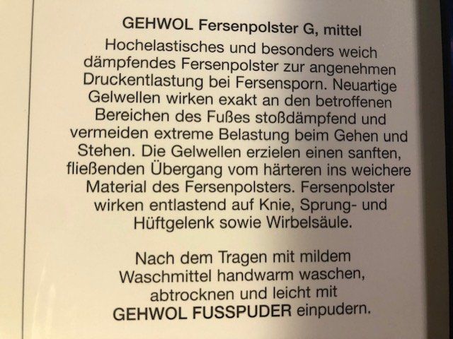 Pediküre: Fersenpolster G mittel – Neu (gemäss Beschreibung) aus Nottwil von Frontal 2